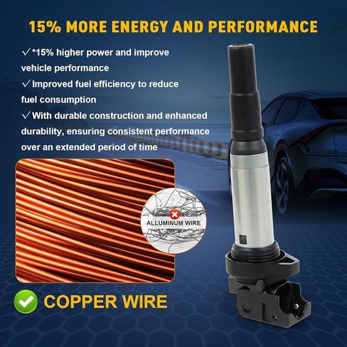 6 قطع UF487 حزمة ملف الإشعال و6619 شمعات إشعال إيريديوم متوافقة مع تويوتا هايلاندر أفالون كامري راف 4 سيينا فينزا/لكزس ES350 IS350 RX450h 3.5L V6 استبدال #90919-A2007 C1601، UF507 in Kuwait