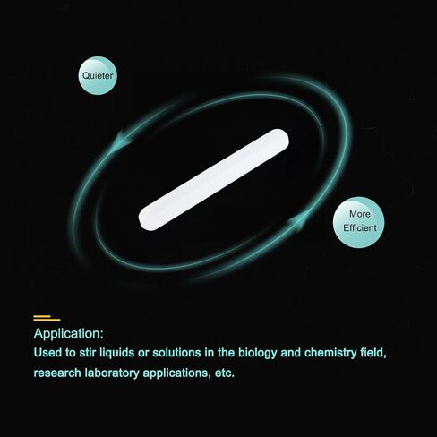 MECCANIXITY محرك مغناطيسي خلاط قضيب تحريك 60 مم (2.36 بوصة) × 9 مم شكل اسطوانة PTFE طلاء مغناطيس أبيض للمختبر 2 قطعة in Saudi Arabia