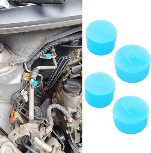 أغطية صمام بديلة زرقاء لتكييف هواء السيارة ، قبعات تبريد السيارات ، نظام الغبار R134A R134A AC شحن الغبار ، أغطية AC عالية الضغط للسيارات لمعظم المركبات (4 مساءً) in Saudi Arabia