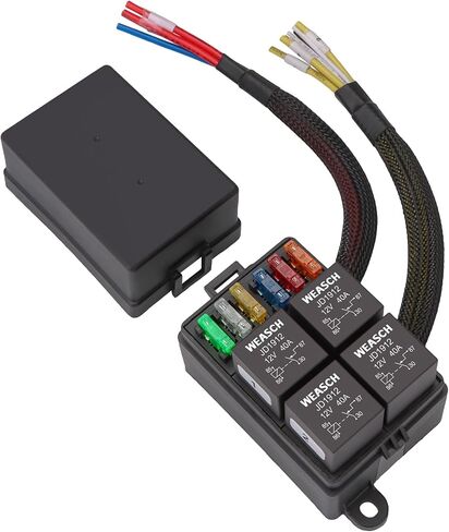 مربع ترحيل الصمامات قبل 12V مسبق ، 4 مرحلات و 6 صمامات ATC/ATO Blade ، كتلة ترحيل 4 دبوس 40A ، لسيارات الشاحنة البحرية جيب القارب in Kuwait