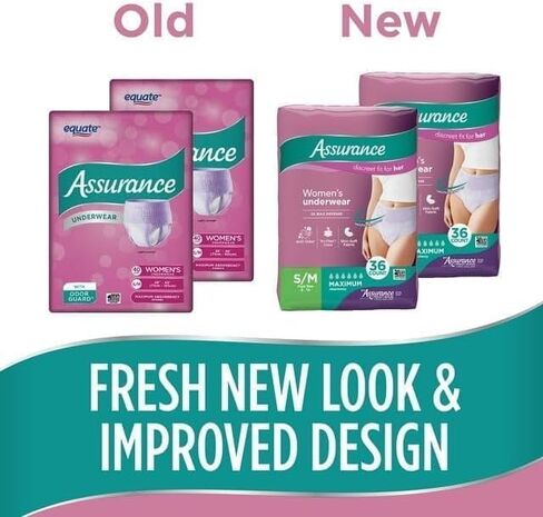 Assurance Incontinence Underwear for Women 36 Pack of 2 -, Maximum, S/M, (Total 72Ct), White in Saudi Arabia