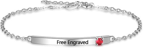 WSX Real Gold 10K/14K/18K Heart Infinity Birthstone Bracelet for Women Name Engraved Jewelry Idea Gift for Mother Nana Wife in Kuwait