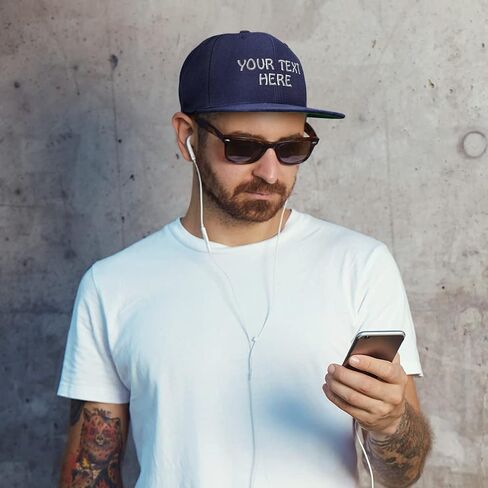 Snapback Hats for Men & Women Custom Personalized Text Flat Bill Baseball Cap in Saudi Arabia