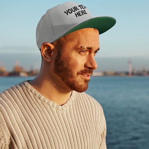 Snapback Hats for Men & Women Custom Personalized Text Flat Bill Baseball Cap in Saudi Arabia