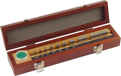 Mitutoyo 516-931-26CAL Steel Rectangular Micrometer Inspection Gage Block Set with Calibration, Inch, Optical Parallel, 0.0625"-2.0" Range (9 Blocks), Meets ASME Grade AS-1 Specifications in Saudi Arabia