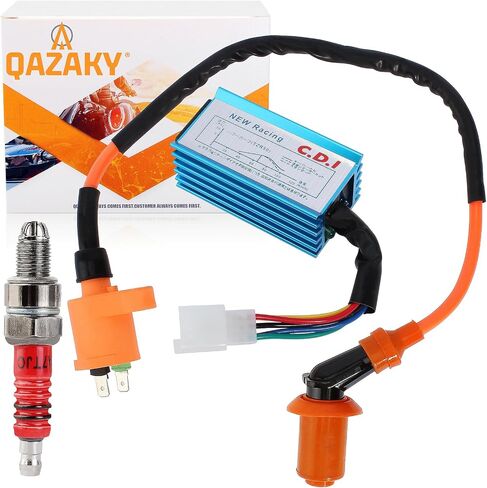 Performance Racing Ignition Coil + Spark Plug A7TC + 5 Pins CDI Compatible with GY6 4-Stroke 50cc-110cc 125cc 150cc Scooter ATV Go Kart Moped Quad Pit Dirt Bike 139QMB 152QMI 157QMJ XR50 CRF50 in Saudi Arabia