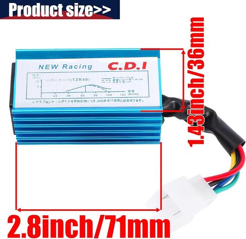 Performance Racing Ignition Coil + Spark Plug A7TC + 5 Pins CDI Compatible with GY6 4-Stroke 50cc-110cc 125cc 150cc Scooter ATV Go Kart Moped Quad Pit Dirt Bike 139QMB 152QMI 157QMJ XR50 CRF50 in Saudi Arabia