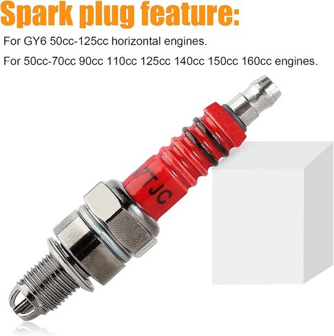 Performance Racing Ignition Coil + Spark Plug A7TC + 5 Pins CDI Compatible with GY6 4-Stroke 50cc-110cc 125cc 150cc Scooter ATV Go Kart Moped Quad Pit Dirt Bike 139QMB 152QMI 157QMJ XR50 CRF50 in Saudi Arabia