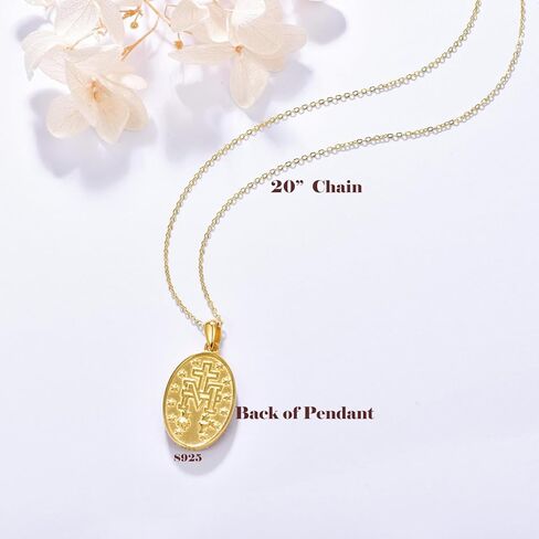 AENEAS Virgin Mary Necklace for Women Sterling Silver Gold Plated Virgen de Guadalupe Pendant Rose Jewelry Baptism Faith Religious Mother's Day Gifts in Kuwait