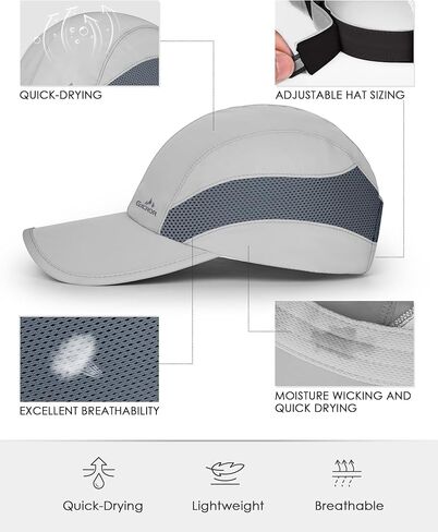 GXCROR Running Hat for Men Women Quick-Dry Baseball Cap UPF50+ with Breathable Mesh, Adjustable Hook & Loop for Outdoor in Kuwait