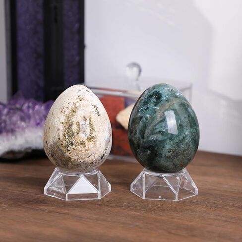 الرياضة الرياضية المحيط الطبيعي Jasper Stone Egge Segurine Decoration Easter Decoration ، Reiki Healing Crystal للتأمل اليوغا ، 2.99-3.54 بوصة in Kuwait