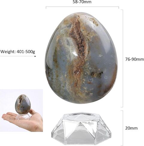 الرياضة الرياضية المحيط الطبيعي Jasper Stone Egge Segurine Decoration Easter Decoration ، Reiki Healing Crystal للتأمل اليوغا ، 2.99-3.54 بوصة in Kuwait