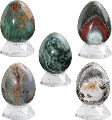 الرياضة الرياضية المحيط الطبيعي Jasper Stone Egge Segurine Decoration Easter Decoration ، Reiki Healing Crystal للتأمل اليوغا ، 2.99-3.54 بوصة in Kuwait