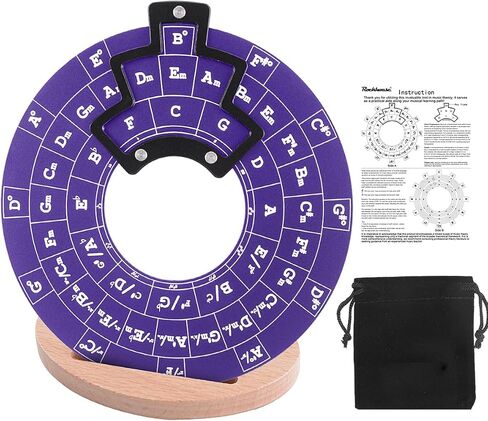 Metal Melody Tool, FOVERN1 Black Circle of Fifths Wheel with Stand Holder, Musical Melody Chord Tool for Musicians, Songwriters, Beginners in Saudi Arabia