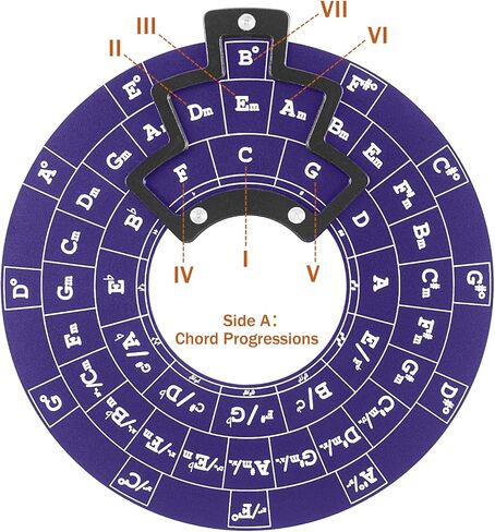Metal Melody Tool, FOVERN1 Black Circle of Fifths Wheel with Stand Holder, Musical Melody Chord Tool for Musicians, Songwriters, Beginners in Saudi Arabia