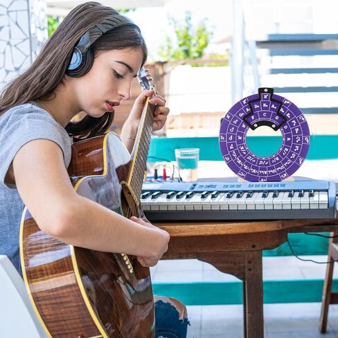 Metal Melody Tool, FOVERN1 Black Circle of Fifths Wheel with Stand Holder, Musical Melody Chord Tool for Musicians, Songwriters, Beginners in Saudi Arabia