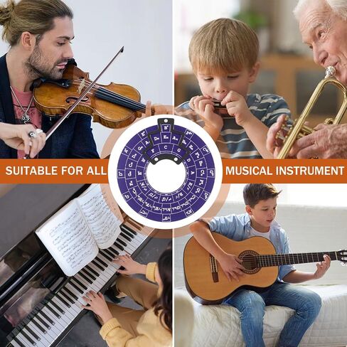 Metal Melody Tool, FOVERN1 Black Circle of Fifths Wheel with Stand Holder, Musical Melody Chord Tool for Musicians, Songwriters, Beginners in Saudi Arabia