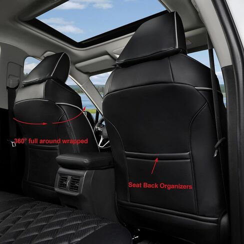 Rav4 Seat Covers for Toyota RAV4 Hybrid 2019-2025(Not for Hybrid/PHEV XSE,SE) Car Truck Seat Cover Full Set for SUV,Waterproof Automotive Seat Protector,Neoprene (Black Grey Grid) in Saudi Arabia