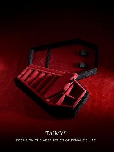 TAIMY Coffin Jewelry Box, Mini Coffin Shaped Gothic Jewelry Case, Plush Velvet Small Jewelry Organizer for Earrings Rings Necklaces Bracelets in Saudi Arabia
