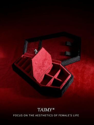 TAIMY Coffin Jewelry Box, Mini Coffin Shaped Gothic Jewelry Case, Plush Velvet Small Jewelry Organizer for Earrings Rings Necklaces Bracelets in Saudi Arabia