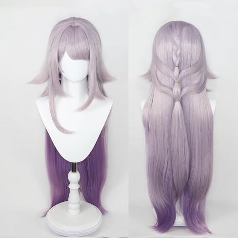 Straight Long Wig with Purple and Blue Gradient: Anime Cosplay Wig with Bangs for Women's Parties and Halloween in Kuwait