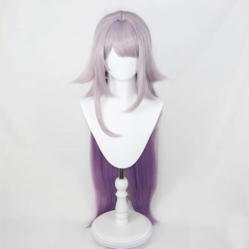 Straight Long Wig with Purple and Blue Gradient: Anime Cosplay Wig with Bangs for Women's Parties and Halloween in Kuwait