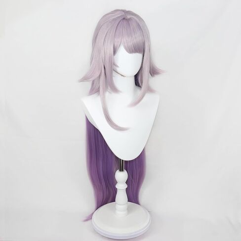 Straight Long Wig with Purple and Blue Gradient: Anime Cosplay Wig with Bangs for Women's Parties and Halloween in Kuwait