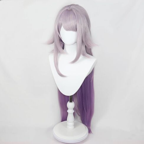 Straight Long Wig with Purple and Blue Gradient: Anime Cosplay Wig with Bangs for Women's Parties and Halloween in Kuwait