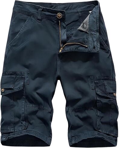 Men's Active Normal Waist Loose Multi-Pocket Versatile Work Twill Cargo Shorts in Saudi Arabia