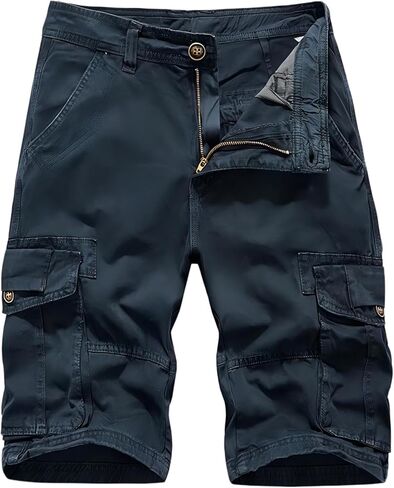 Men's Active Normal Waist Loose Multi-Pocket Versatile Work Twill Cargo Shorts in Saudi Arabia