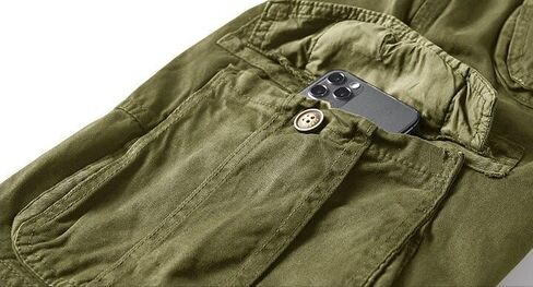 Men's Active Normal Waist Loose Multi-Pocket Versatile Work Twill Cargo Shorts in Saudi Arabia