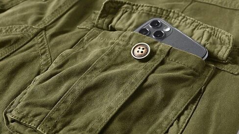 Men's Active Normal Waist Loose Multi-Pocket Versatile Work Twill Cargo Shorts in Saudi Arabia