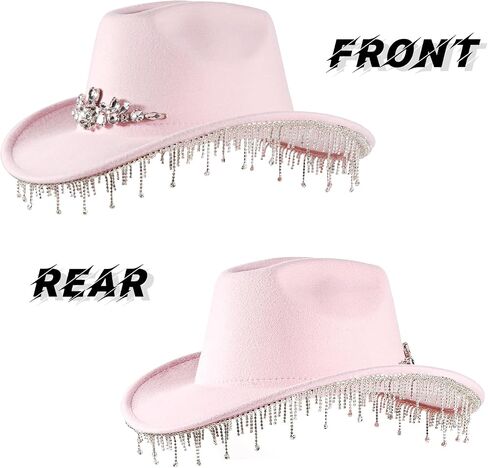 Womens Rhinestone Cowgirl Cowboy Hat Wide Brim Diamond-Glitter-Western-Cowboy Hat Bling Cowgirl Hat for Women in Saudi Arabia