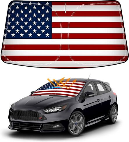 مظلة شمس للزجاج الأمامي من D-Lumina لـ 2012-2018 Fo-rd Focus ST RS، واقي شمس أمامي قابل للطي للأشعة فوق البنفسجية وملحقات داخلية للحماية من حرارة الشمس in Kuwait