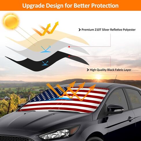 مظلة شمس للزجاج الأمامي من D-Lumina لـ 2012-2018 Fo-rd Focus ST RS، واقي شمس أمامي قابل للطي للأشعة فوق البنفسجية وملحقات داخلية للحماية من حرارة الشمس in Kuwait