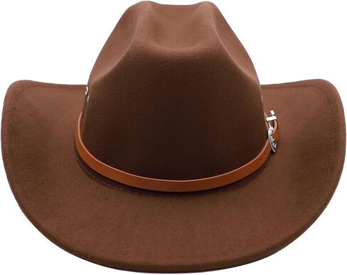 Cowboy Hat for Men Western Cowgirl Hat for Women Unisex Wide Brim Felt Fedora Hats Classic Cowboy Hats with Buckle Belt in Kuwait