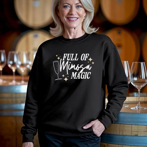Full of Mimosa Magic Unisex Sweatshirt for Women crewneck pullover, aesthetic clothes stylish Men's Clothing in Saudi Arabia