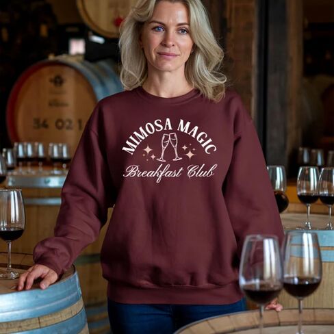 Mimosa Magic Breakfast Club Unisex Sweatshirt for Women crewneck aesthetic clothes stylish Men's Clothing in Saudi Arabia