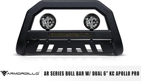 Armordillo ar Aluminium Led Bul Bar+2x KC Hilites 6 "Round Fog Lights Fits 2009-2018 Dodge RAM 1500/2019-2023 Classic 8732175 Black Bull Bull Guard Guard Light Bar | Apollo Pro Lights in Kuwait