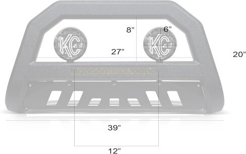 Armordillo ar Aluminium Led Bul Bar+2x KC Hilites 6 "Round Fog Lights Fits 2009-2018 Dodge RAM 1500/2019-2023 Classic 8732175 Black Bull Bull Guard Guard Light Bar | Apollo Pro Lights in Kuwait