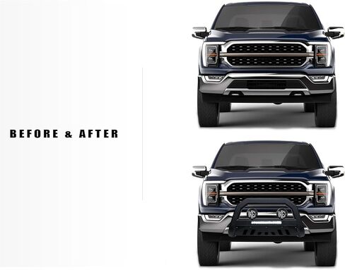 Armordillo ar Aluminium Led Bul Bar+2x KC Hilites 6 "Round Fog Lights Fits 2009-2018 Dodge RAM 1500/2019-2023 Classic 8732175 Black Bull Bull Guard Guard Light Bar | Apollo Pro Lights in Kuwait