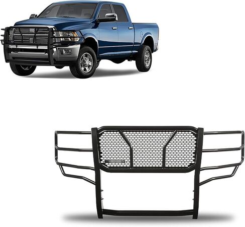 Black Horse Rugged Hight Duty Grille Brush Guard Guard Modular Black متوافق مع 2010-2010 Dodge Ram 2500 | 2010-2010 Dodge RAM 3500 | 2011-2018 RAM 2500 | 2011-2018 RAM 3500-RU-DORA10-B in Kuwait