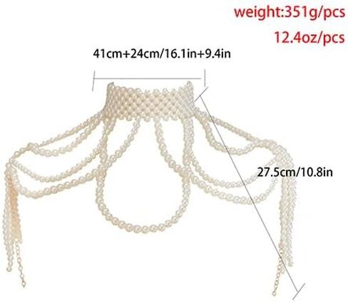 Women's pearl shoulder chain multi-layer sexy beach bikini party shoulder necklace Paris fashion ball chain jewelry accessories in Saudi Arabia