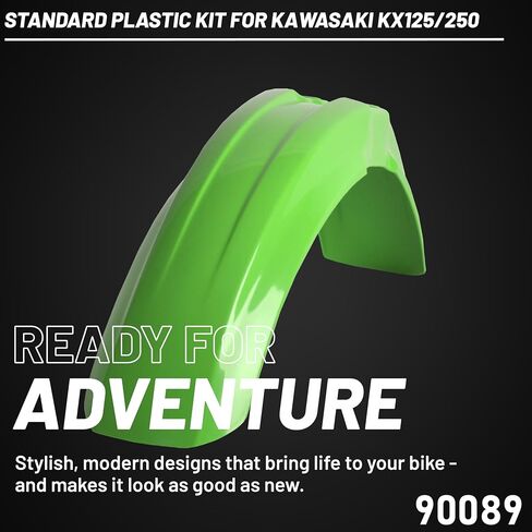 POLISPORT MOTOCROSS (MX) مجموعة بلاستيكية متماثلة لـ KAWASAKI KX 125/250 (1999-02) دراجة ترابية-جودة OEM ، متينة ، مرنة ومثالية-خضراء/أبيض in Saudi Arabia