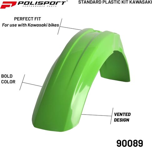 POLISPORT MOTOCROSS (MX) مجموعة بلاستيكية متماثلة لـ KAWASAKI KX 125/250 (1999-02) دراجة ترابية-جودة OEM ، متينة ، مرنة ومثالية-خضراء/أبيض in Saudi Arabia