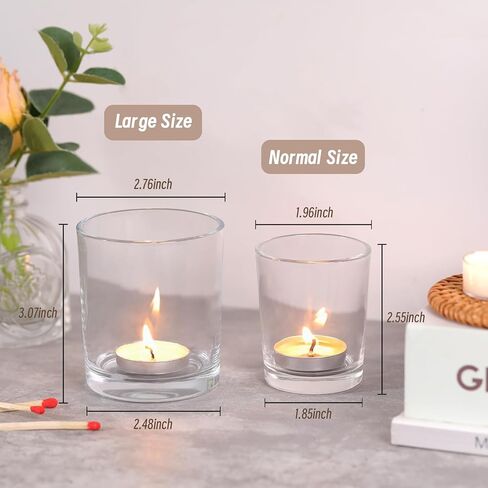 أكبر حاملي شموع نذري واضحة مجموعة من 6- شاي شمعة حامل الشمعة ، حاملي شمعة واضحة لحفل الزفاف والحفلات والديكور المنزلي ، مركزية على الطاولة in Kuwait