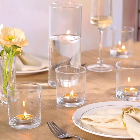 أكبر حاملي شموع نذري واضحة مجموعة من 6- شاي شمعة حامل الشمعة ، حاملي شمعة واضحة لحفل الزفاف والحفلات والديكور المنزلي ، مركزية على الطاولة in Kuwait