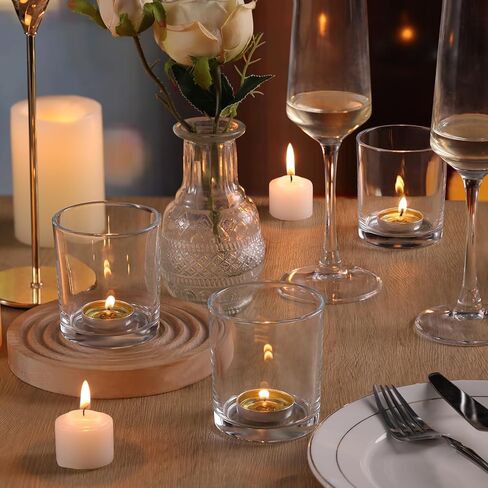 أكبر حاملي شموع نذري واضحة مجموعة من 6- شاي شمعة حامل الشمعة ، حاملي شمعة واضحة لحفل الزفاف والحفلات والديكور المنزلي ، مركزية على الطاولة in Kuwait