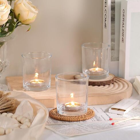 أكبر حاملي شموع نذري واضحة مجموعة من 6- شاي شمعة حامل الشمعة ، حاملي شمعة واضحة لحفل الزفاف والحفلات والديكور المنزلي ، مركزية على الطاولة in Kuwait