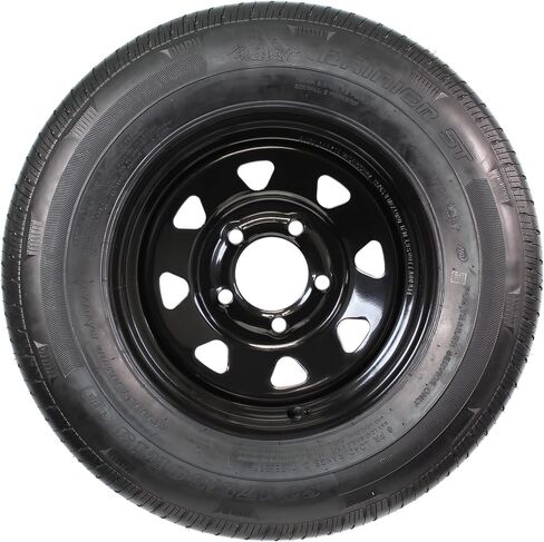 إطار مقطورة ecustomrim 2-pack على حافة شعري ST175/80R13 175/80 نطاق الحمل C 5-4.5 عجلة التحدث السوداء-6 سنوات ضمان مع الطريق المجاني in Saudi Arabia
